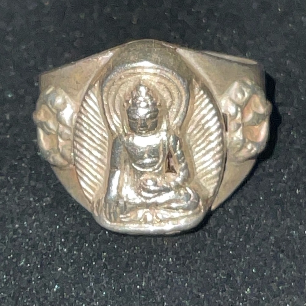 Silver Buddha Ring